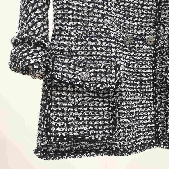Chanel 2014 Tweed Jacket, Black, Navy, White, Size 38 - Picture 2 of 8